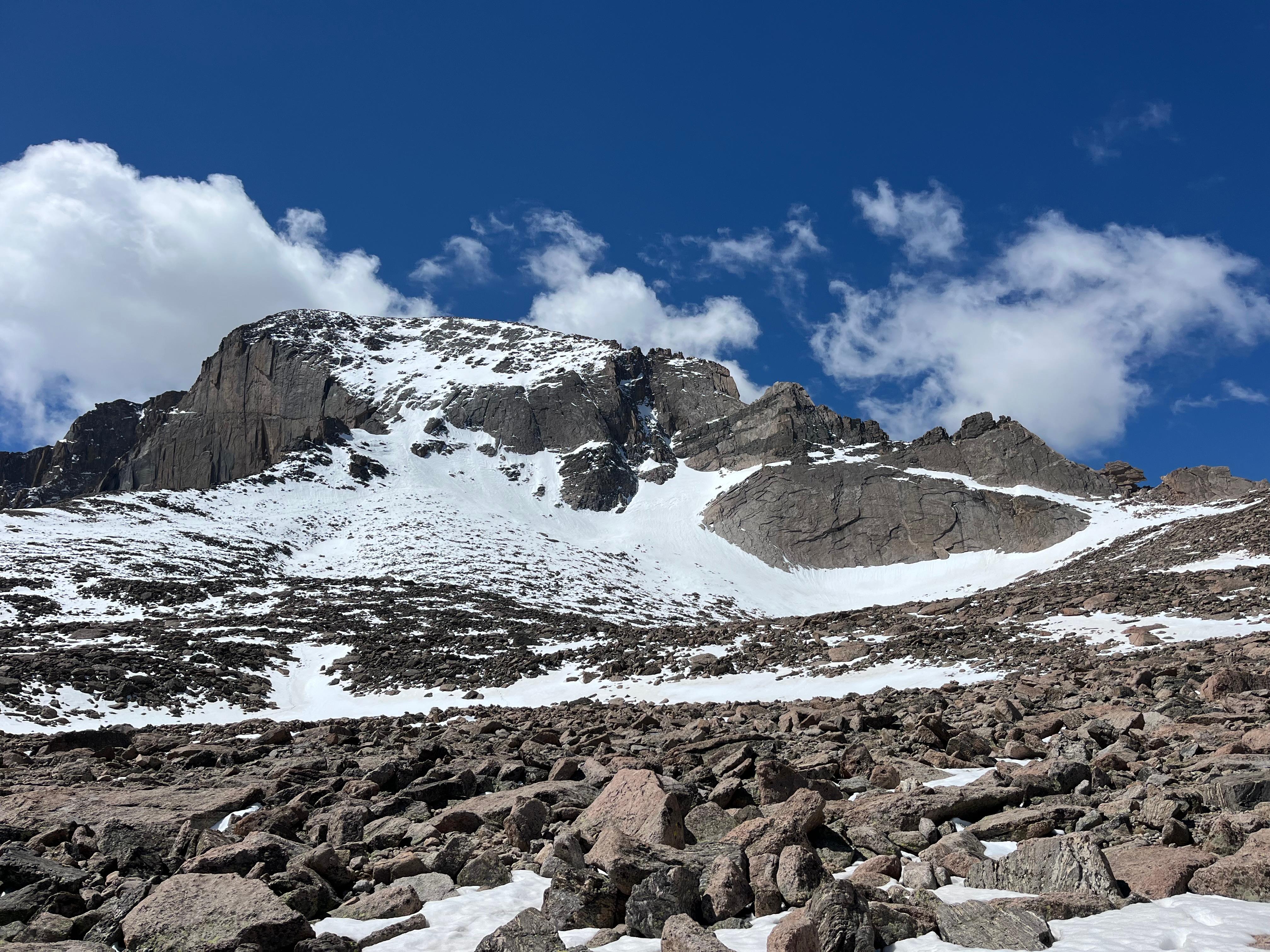 Snow on the North Face of Longs Peak in June
