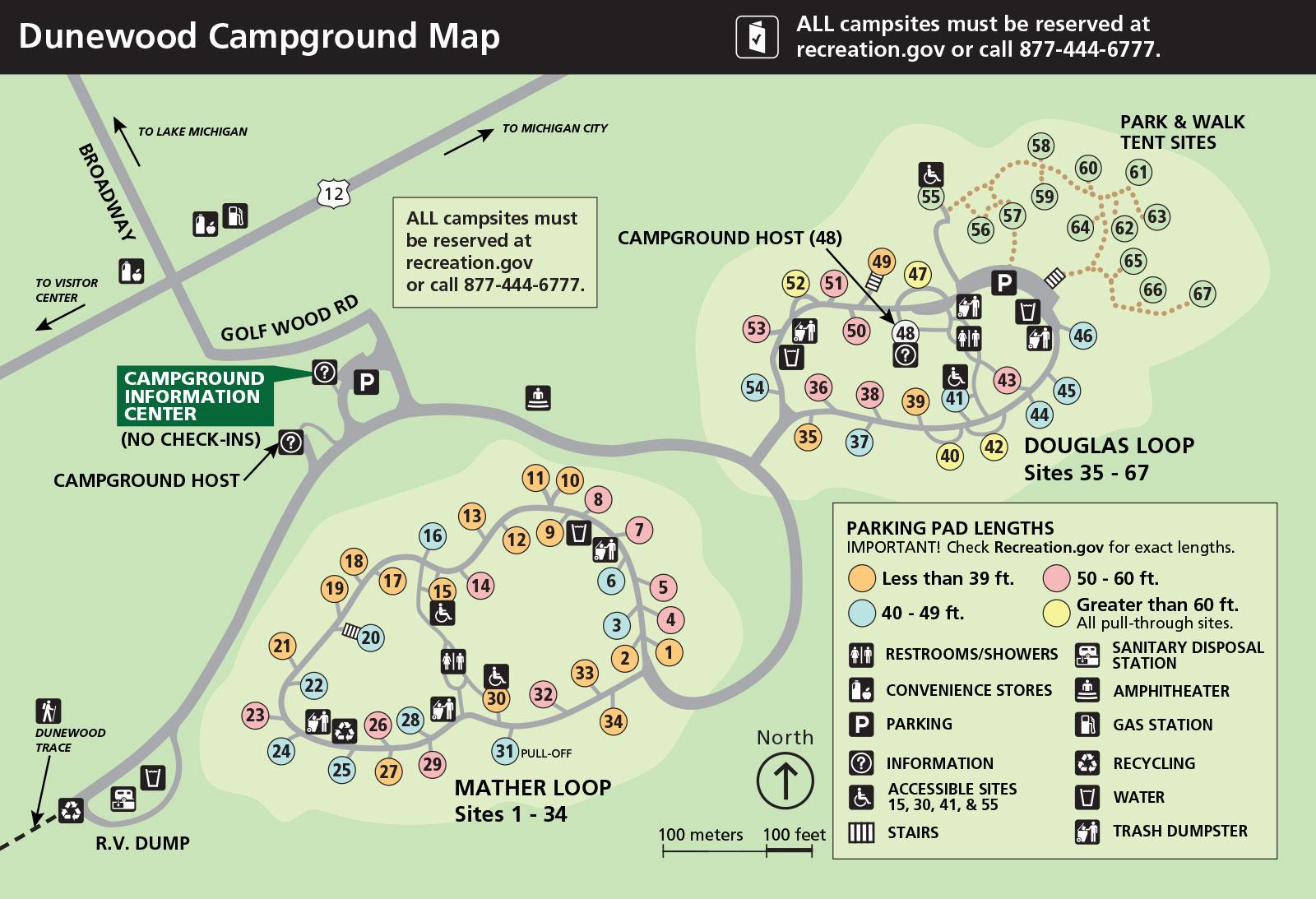 Dunewood Campground Site Map