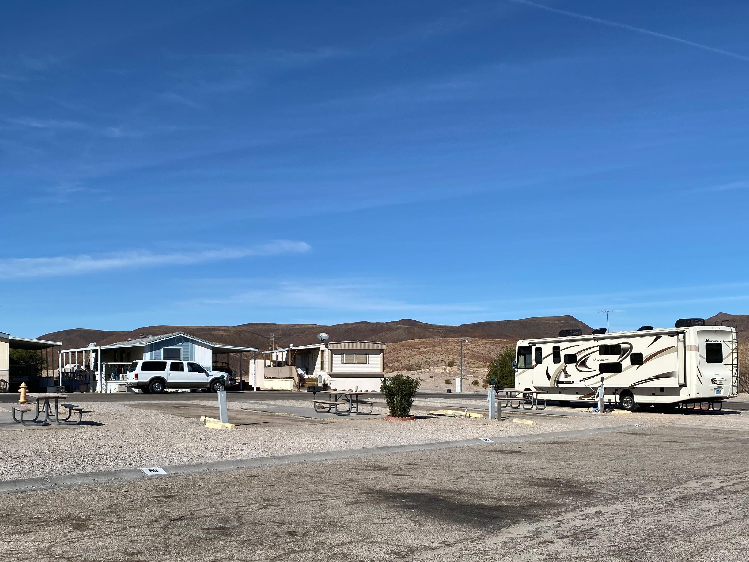 RV's sit in an open lot