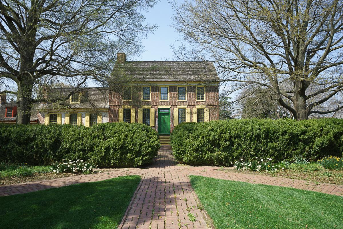 A view of the front of the John Dickinson House on the Plantation.