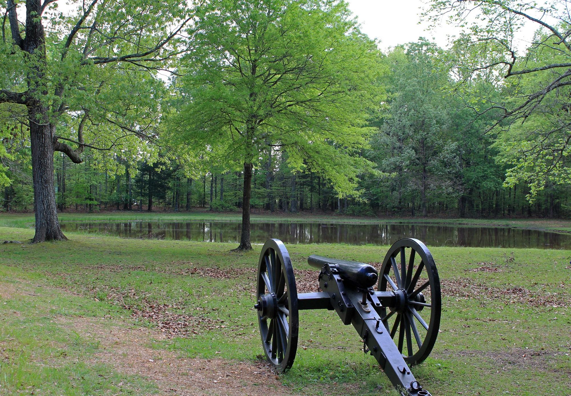 Cannon overlooking the Bloody Pond