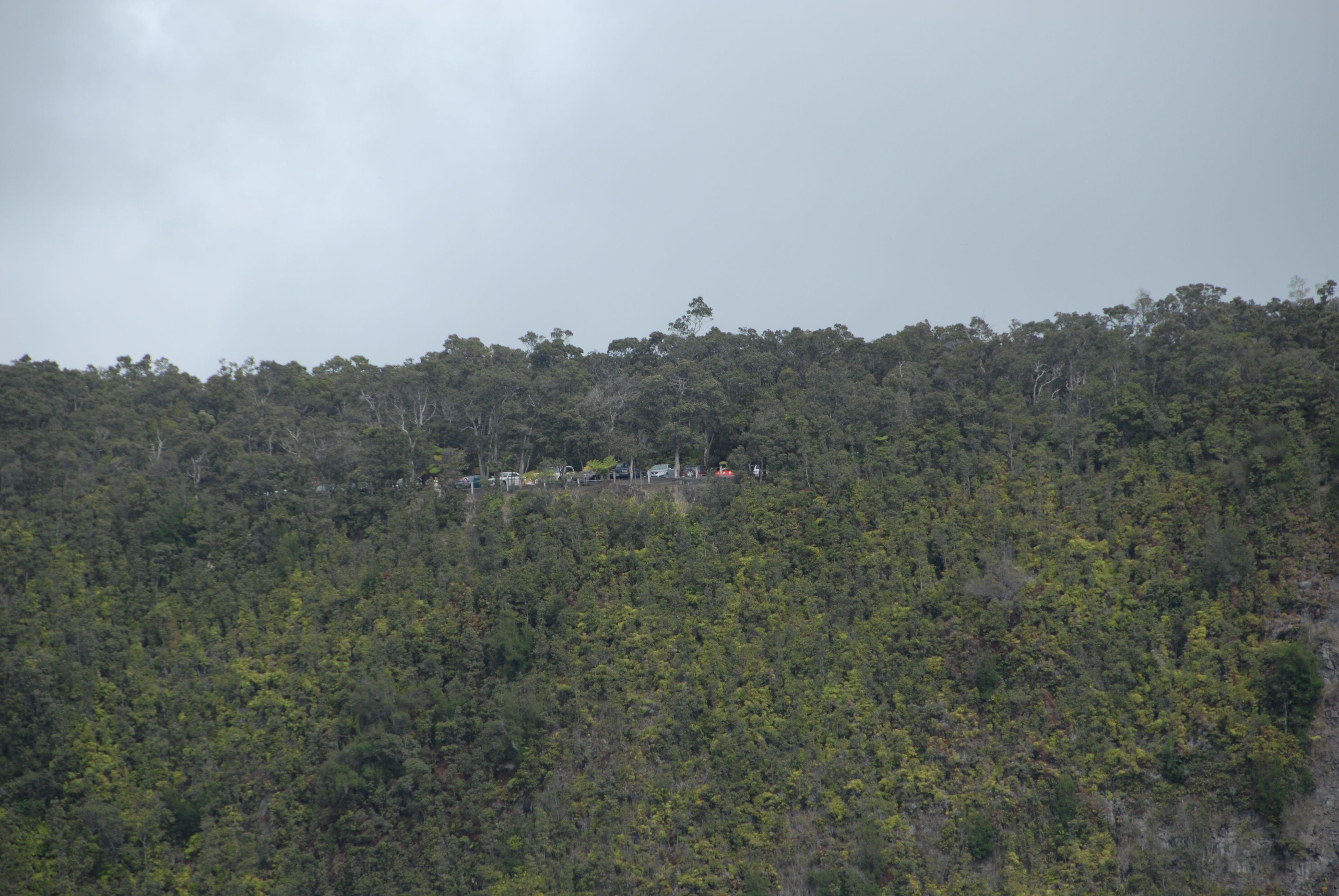 Kīlauea Iki Parking Lot Viewed From Crater
