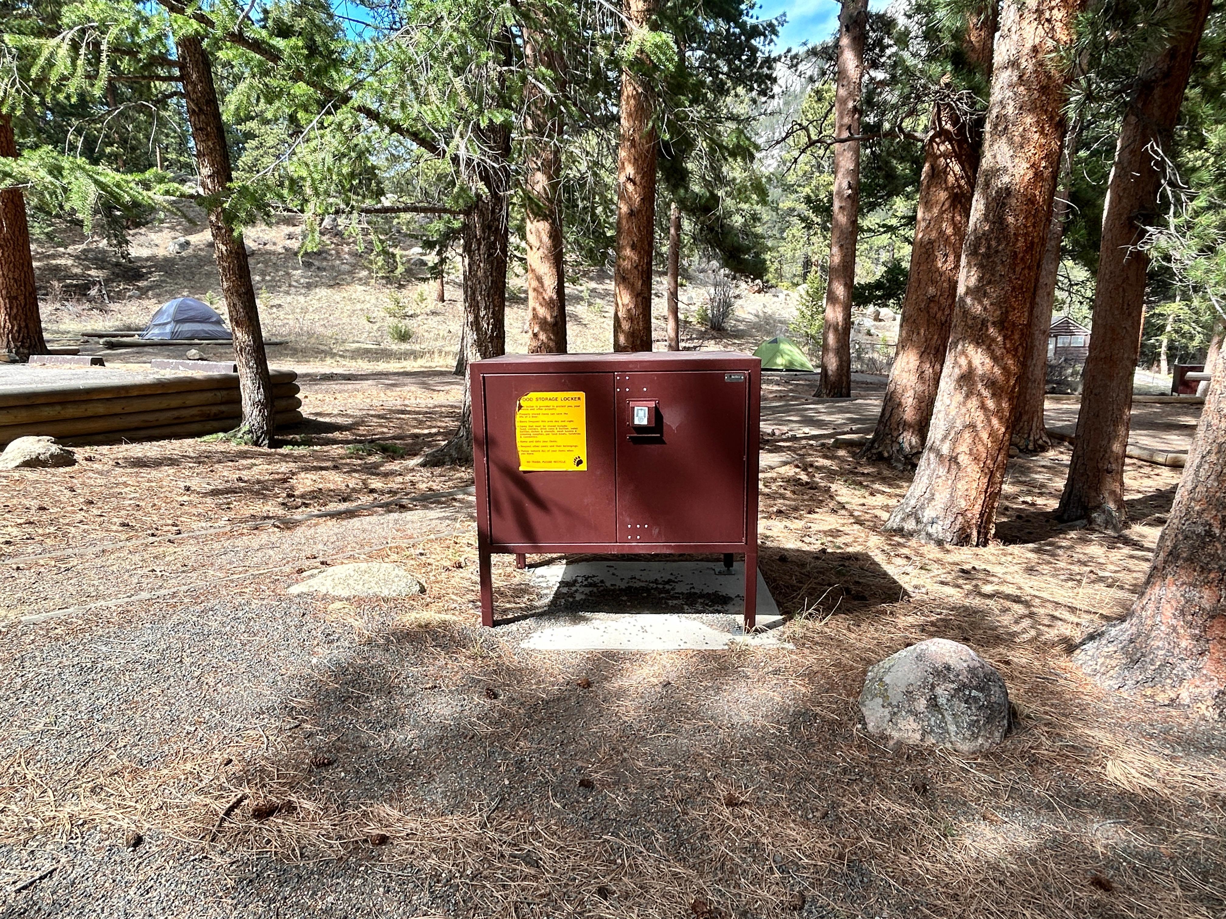 Metal Food Storage Locker in a campsite