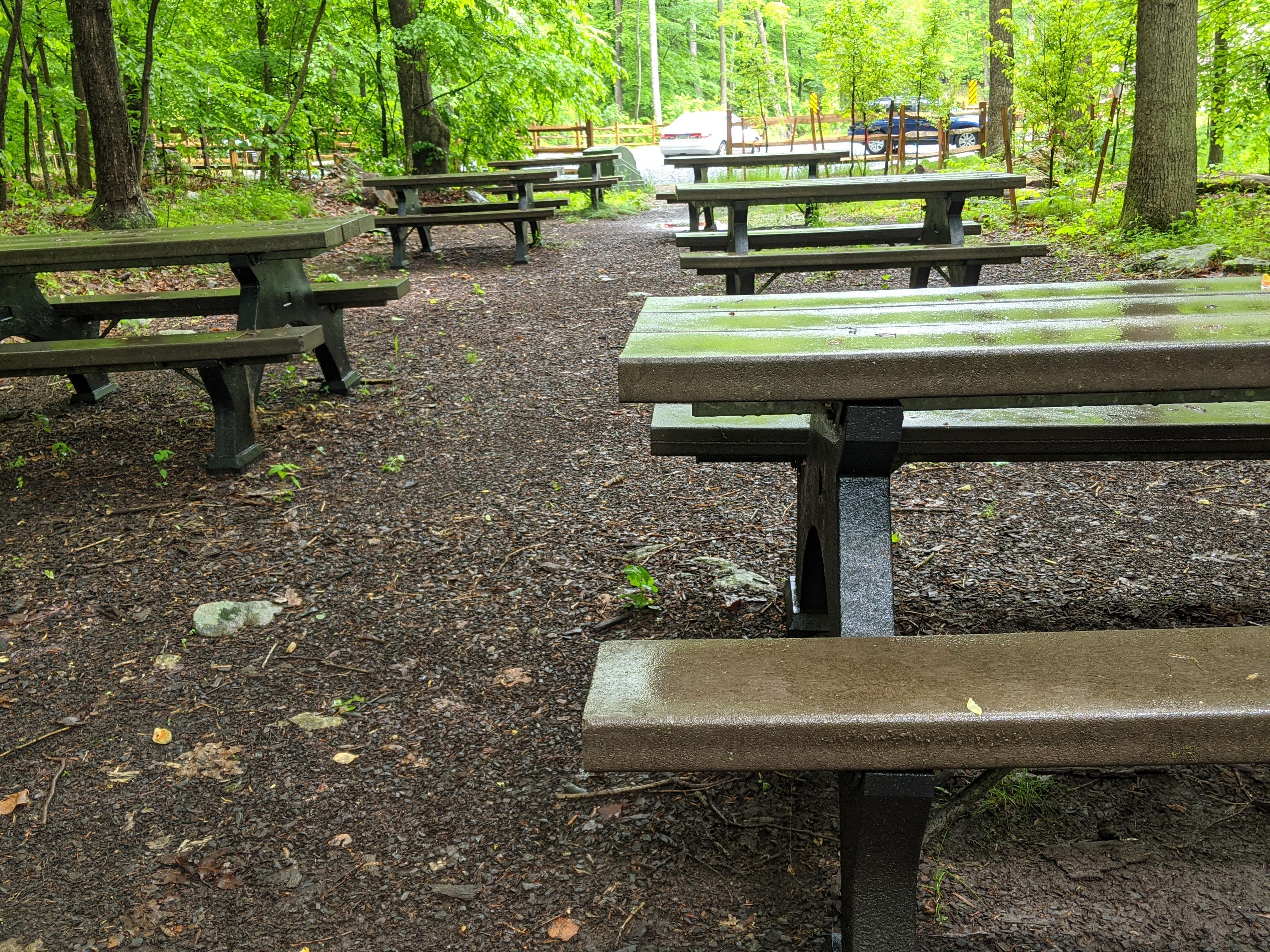 Six Picnic Tables Located Adjacent to at Parking Area