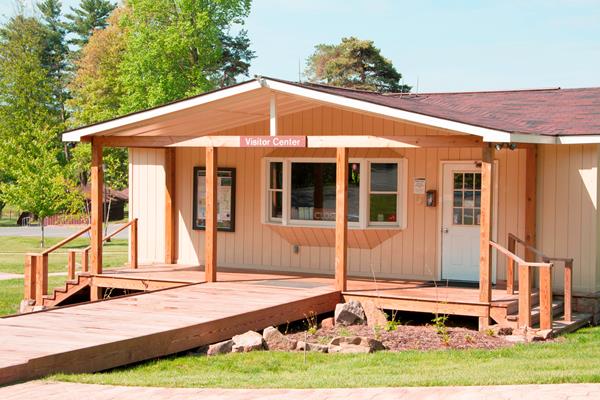small visitor center building