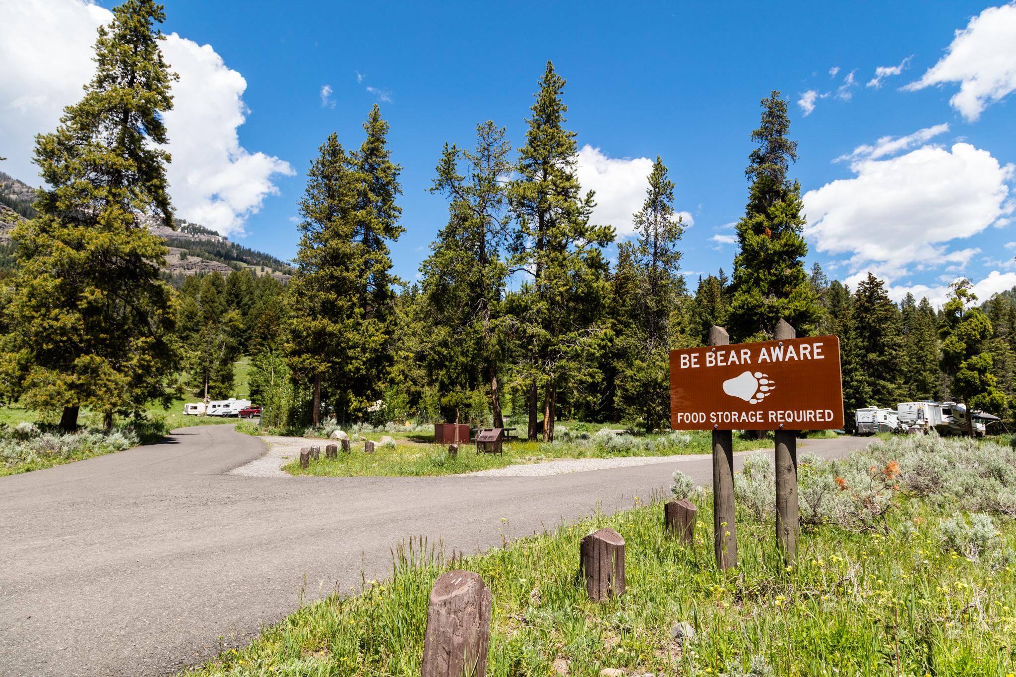 The entrance to the Pebble Creek Campground