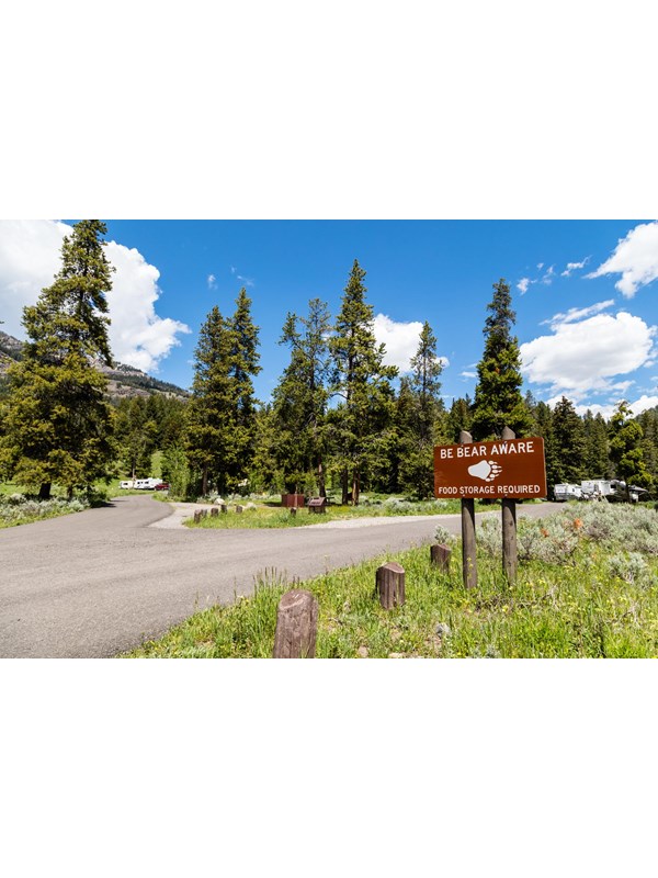 The entrance to the Pebble Creek Campground