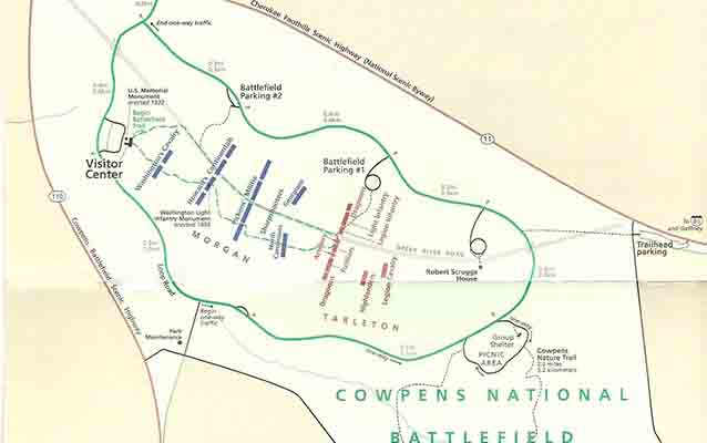 map of Cowpens National Battlefield map of Cowpens National Battlefield