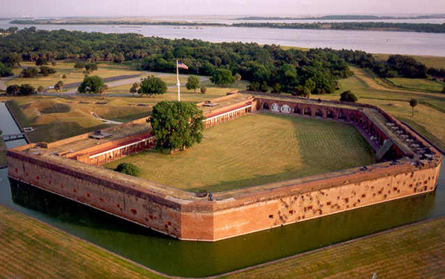 Aerial view of Fort Pulaski. Aerial view of Fort Pulaski.