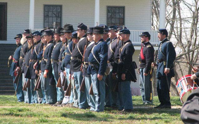 Civil War reenactors at Fort Scott NHS