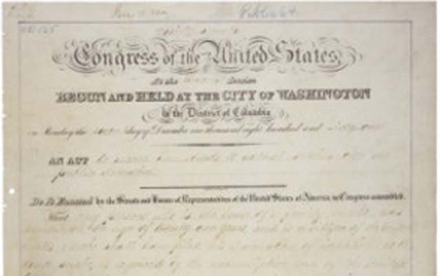The title page of the Homestead Act