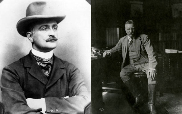 Two photos, one of the Marquis de Mores and one of Theodore Roosevelt Two photos, one of the Marquis de Mores and one of Theodore Roosevelt