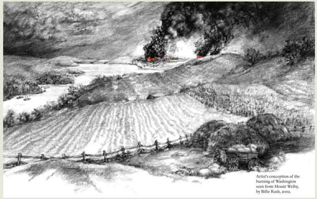 drawing of the burning of washington viewed from mount welby drawing of the burning of washington viewed from mount welby