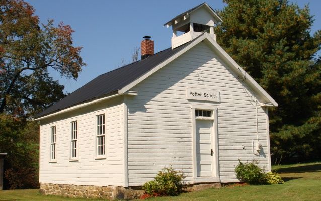 Photograph of the one-room Potter School Photograph of the one-room Potter School