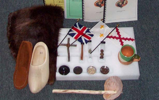 Saint Croix 1604 traveling trunk contents.