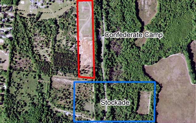 Aerial view of the Florence Stockade and Confederate Camp -- USGS National Agriculture Imagery Program