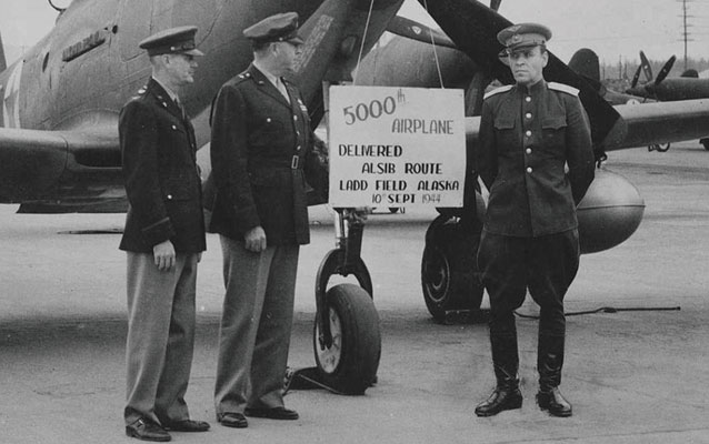 American and Soviet officers at Ladd Field during World War II – US Army photograph