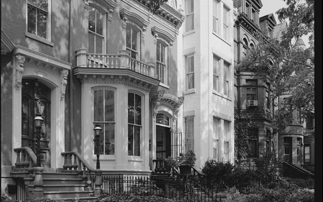 Close up view of Vermont Avenue Streetscape. Mary McLeod Bethune House is second door from the left.