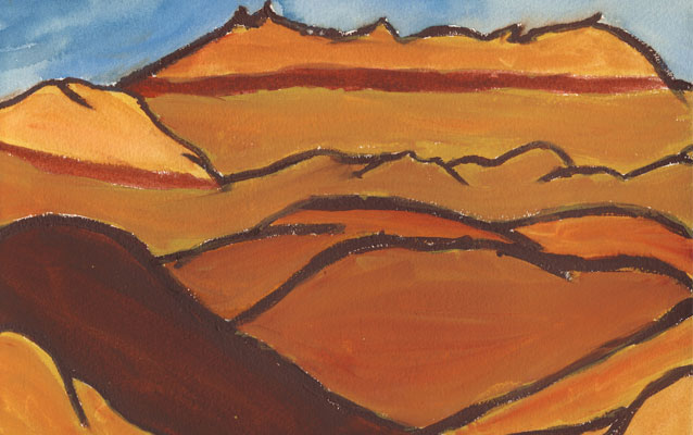 Student painting of Badlands geologic layers. Student painting of Badlands geologic layers.