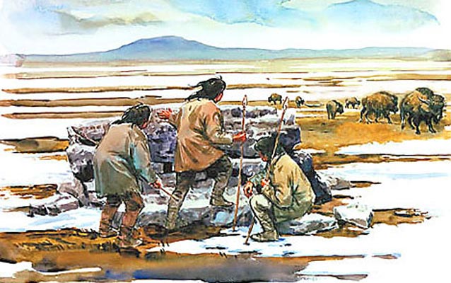 Native Americans hunting buffalo Native Americans hunting buffalo