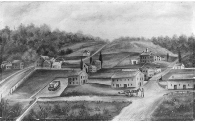 Artist's Impression of Worcester Canal Basin, c. 1835 Artist's Impression of Worcester Canal Basin, c. 1835