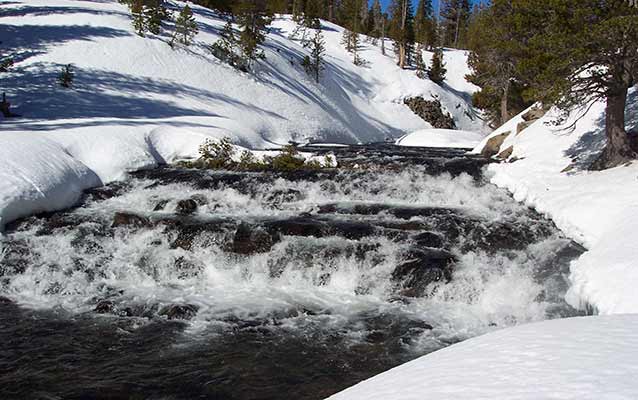 Rapids in snow. Rapids in snow.