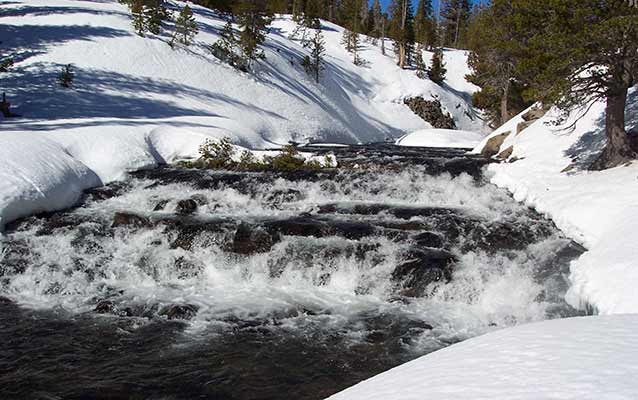 Rapids in snow. 