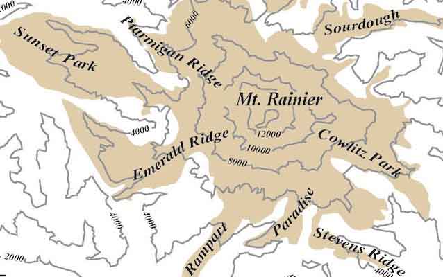 Mount Rainier Map Mount Rainier Map