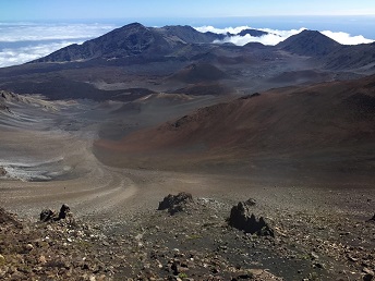 Erosional depression of the Haleakalā crater 