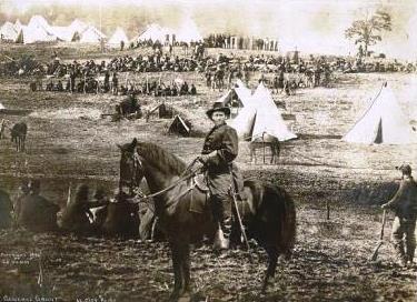 General Ulysses S. Grant, in camp, on horseback General Ulysses S. Grant, in camp, on horseback