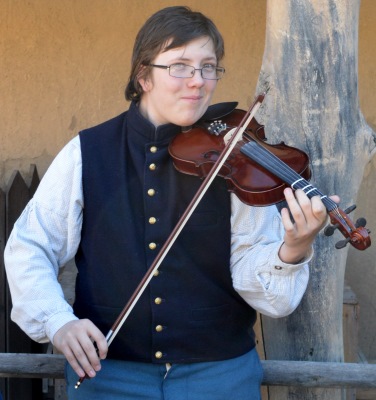 Young man playing violin