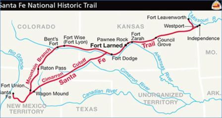 Map of Santa Fe Trail Map of Santa Fe Trail