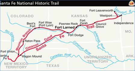 Map of Santa Fe Trail