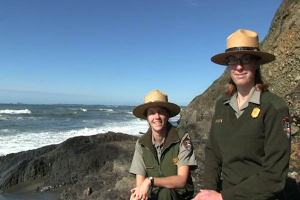 Two rangers on the coast. Two rangers on the coast.