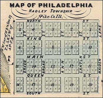 Layout of New Philadelphia in 1836 