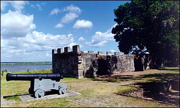A cannon and wall at Fort Frederica A cannon and wall at Fort Frederica