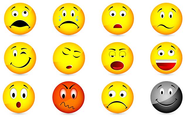 Emoticons of varying facial expressions Emoticons of varying facial expressions