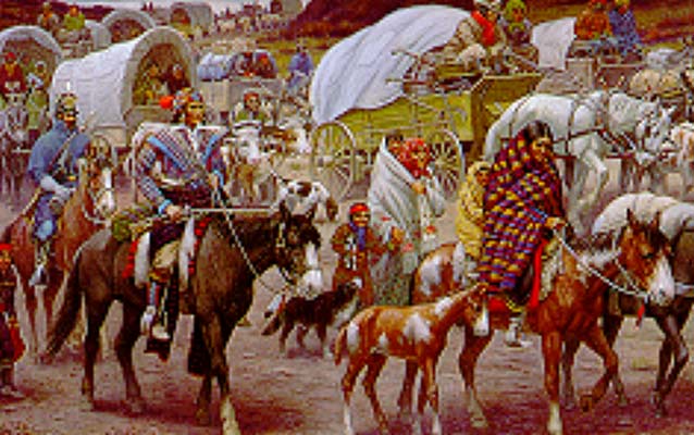 Illustration of Cherokee on the Trail of Tears