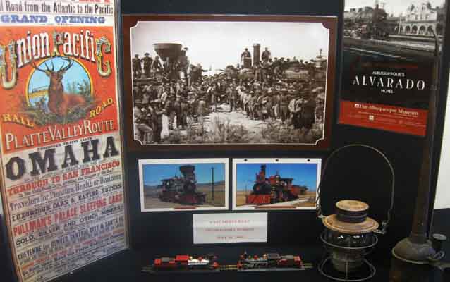 Display of railroad images and related items Display of railroad images and related items
