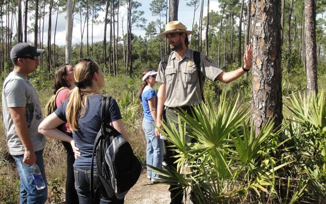 Ranger Nick and adults in the Pine Rockland habitat Ranger Nick and adults in the Pine Rockland habitat