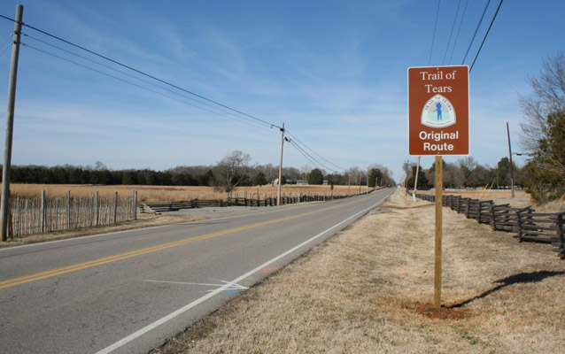 Old Nashville Highway is part of the original route of the Trail of Tears.