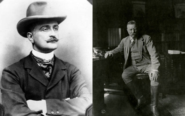 Two photos one of The Marquis de Mores and one of Theodore Roosevelt 