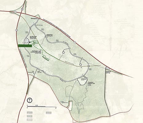 Map of Cowpens National Battlefield found in the brochure