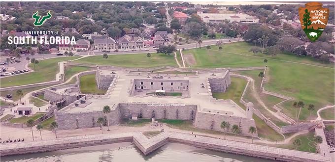 Image of the fort from the virtual tour as seen from the east side overhead. 