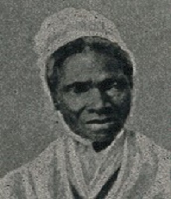Cropped print of Sojourner Truth in white cap and shawl