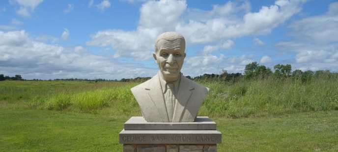 outdoor sculpture, bust of George Washington Carver
