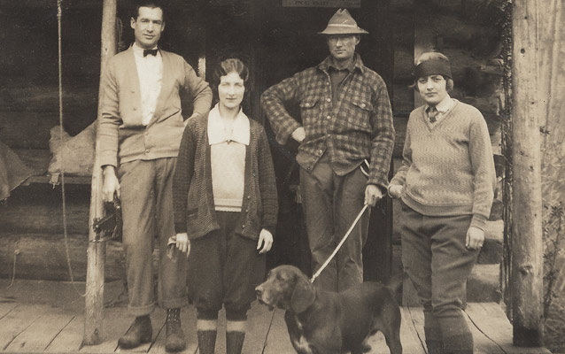 Local Port Angeles residents pose in front of Humes ranch more than twenty years after the Humes brothers constructed it. Local Port Angeles residents pose in front of Humes ranch more than twenty years after the Humes brothers constructed it.