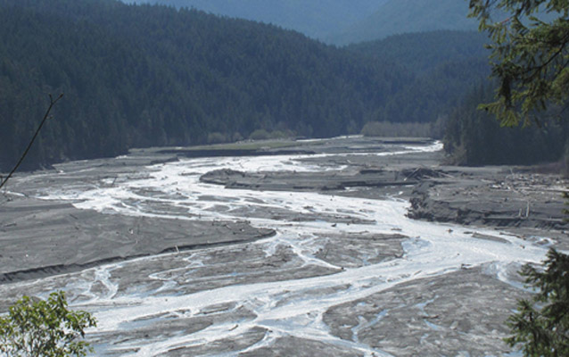 The Elwha River carves its own path. The Elwha River carves its own path.