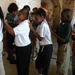 Students enjoying a field trip to Fort Pulaski