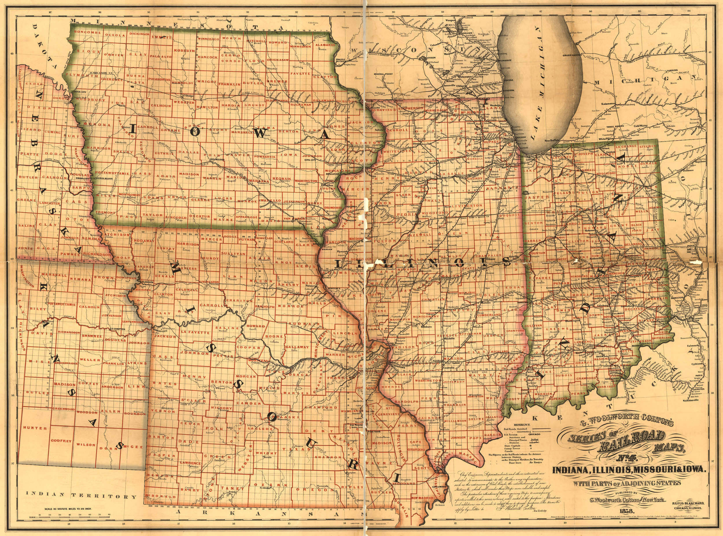 A sepia toned 1990 railroad map